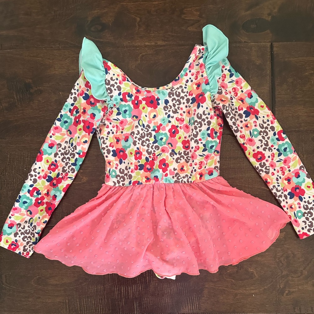 Cheeky Plum Long Sleeved Floral Leotard (4T)